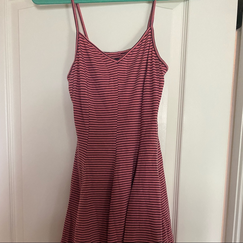 Pink and black stripped dress